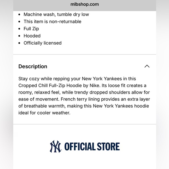New York Yankees Nike Cropped Chill Full - Zip Hoodie - Picture 7 of 9